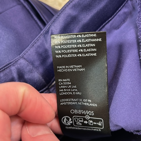 NWT ANTHRO 2 Maeve Sateen Trouser Skirt in navy with pockets - Picture 6 of 10